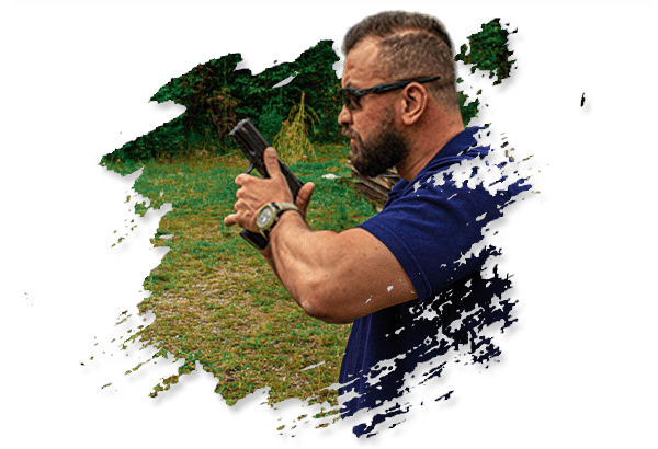 Técnica de retenção e manuseio de pistola